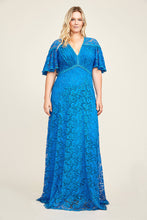 Load image into Gallery viewer, Tadashi Shoji Evening Lace Dress BBY18221LQ, Bright Blue, size 20Q, Plus size
