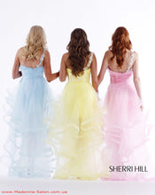 Load image into Gallery viewer, Sherri Hill High-Low Prom  One shoulder Tulle Dress Light Blue 2552, size 4
