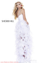Load image into Gallery viewer, Sherri Hill Frill Prom Evening/Wedding Dress 2838, White, size 4
