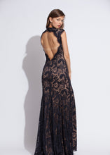Load image into Gallery viewer, Jovani Evening Prom Dress 78450, Navy/nude, Lace, Open Back, size 6

