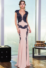 Load image into Gallery viewer, Jovani Evening Prom Dress 89902 Nude/black, size 4, Stretch Jersey
