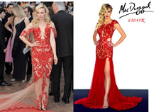 Load image into Gallery viewer, Mac Duggal Evening Prom Lace Dress 61041, Red size 10, Open Back
