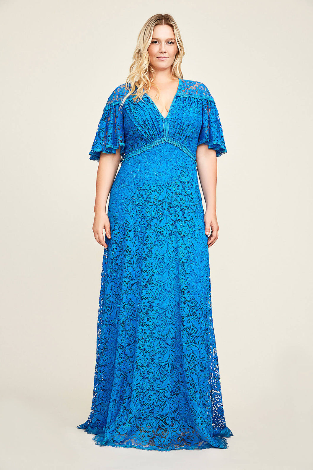 Tadashi Shoji Evening Lace Dress BBY18221LQ, Bright Blue, size 20Q, Plus size