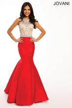 Load image into Gallery viewer, Jovani Prom Evening  Mermaid Dress 22623, Open Back, Swarovski crystals, Red, size 6

